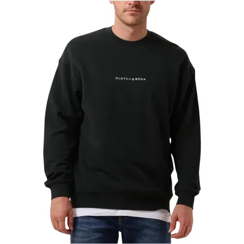 Kern-Logo Front Brust Sweatshirt , Herren, Größe: S - Scotch & Soda - Modalova