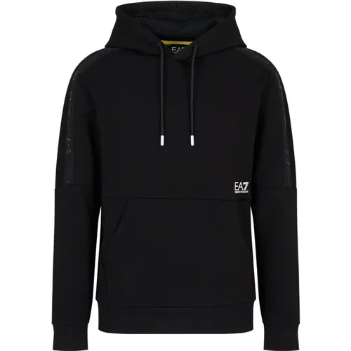 Men's Hooded Sweatshirt with Logo Inserts , male, Sizes: XL, M, 2XL, S, L - Emporio Armani EA7 - Modalova