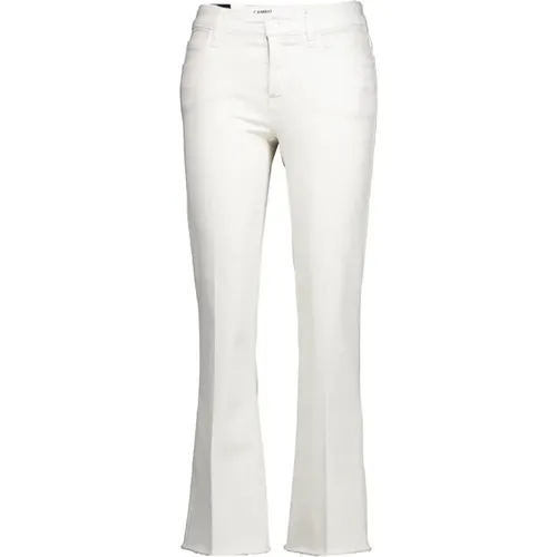 Stylish Francesca Ecru Straight Jeans , female, Sizes: L - CAMBIO - Modalova