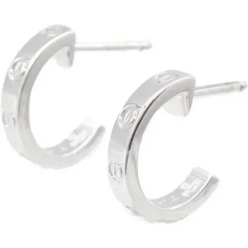 Pre-owned White Gold earrings , female, Sizes: ONE SIZE - Cartier Vintage - Modalova