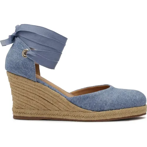 Blaue Geknotete Espadrille-Plateau-Sandalen , Damen, Größe: 37 EU - Kazar - Modalova