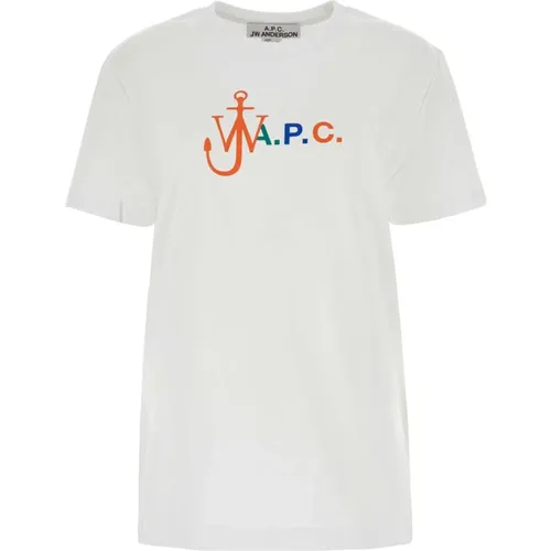 Klassisches Weißes Baumwoll-T-Shirt , Damen, Größe: M - A.p.c. - Modalova