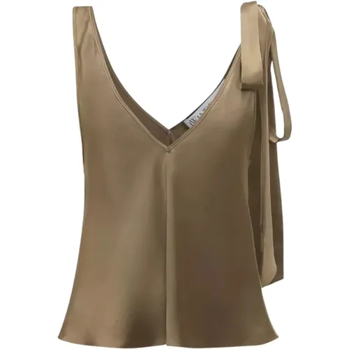 Seidenes Oliv V-Ausschnitt Top , Damen, Größe: XS - JW Anderson - Modalova