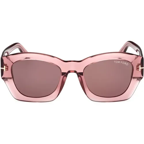 Transparente Quadratische Sonnenbrille , Damen, Größe: 52 MM - Tom Ford - Modalova