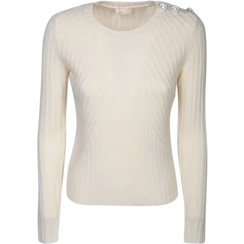 Jewelled Button Sweater , female, Sizes: M - Liu Jo - Modalova