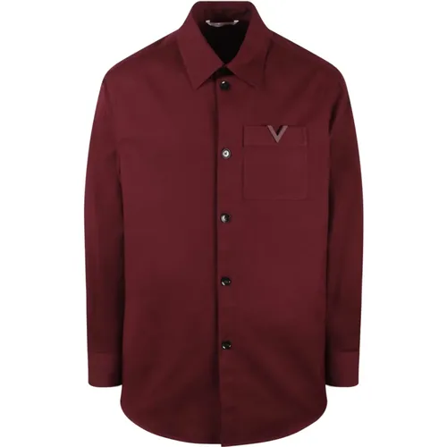 Stretch Cotton Canvas Shirt Jacket , male, Sizes: XS - Valentino Garavani - Modalova