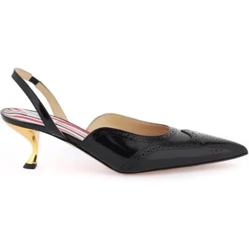 Elegant Brogue Slingback Pumps , female, Sizes: 6 UK, 4 UK, 7 UK - Thom Browne - Modalova