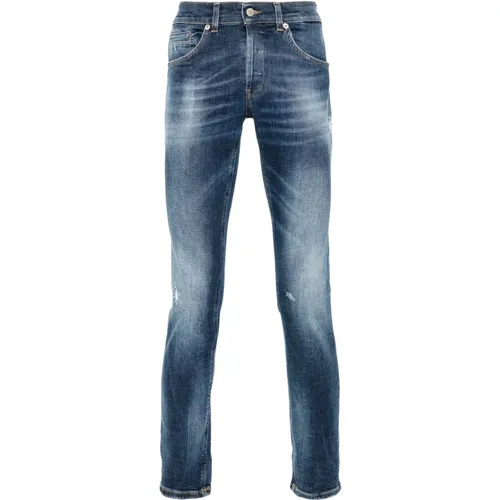 Skinny Indigo Bio-Baumwolljeans , Herren, Größe: W34 - Dondup - Modalova