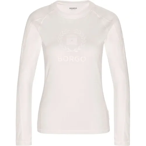 Andalusia Longlap Bianco T-Shirt , female, Sizes: XL, M, L, XS, S - Borgo - Modalova