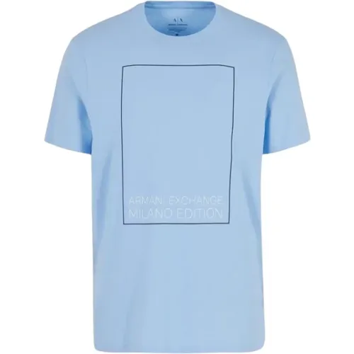 Bio-Baumwoll-Bedrucktes T-Shirt , Herren, Größe: L - Armani Exchange - Modalova
