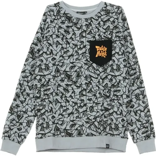 Pattern Crew Neck Sweatshirt Grey/Black , male, Sizes: XL - Dolly Noire - Modalova