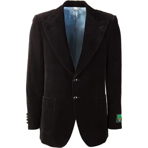 Velvet single-breasted blazer , female, Sizes: M - Gucci - Modalova