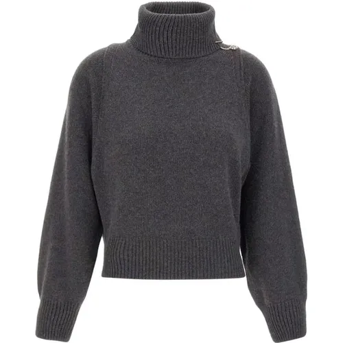 Anthracite Wool Cashmere Sweater , female, Sizes: L - Liu Jo - Modalova