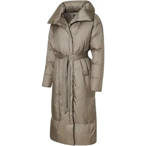 Long Down Coat with Removable Hood and Belt , female, Sizes: XS - Rockandblue - Modalova