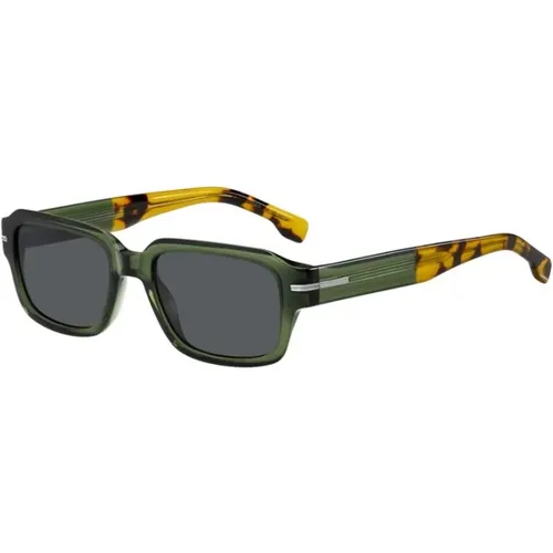 Grün Havana Grau Antireflex Sonnenbrille , unisex, Größe: 53 MM - Hugo Boss - Modalova