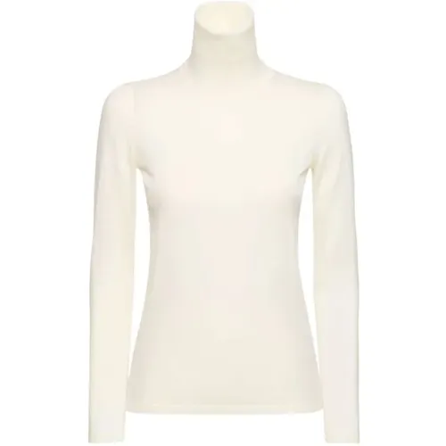 Weiße Rollkragenpullover Leichte Wolle , Damen, Größe: L - Max Mara - Modalova