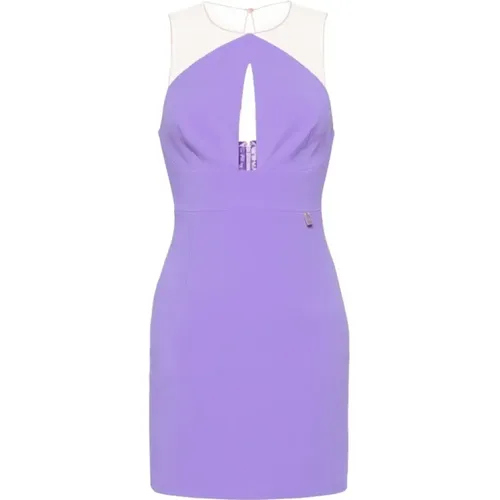 Halter Neck Tulle Shoulder Mini Dress , female, Sizes: M, XL, L, S, XS - Elisabetta Franchi - Modalova