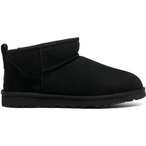 Schwarze Leder Schaffell Stiefel , Herren, Größe: 42 EU - Ugg - Modalova