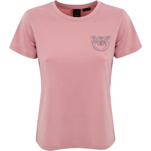 Besticktes Juwel T-Shirt in , Damen, Größe: S - pinko - Modalova