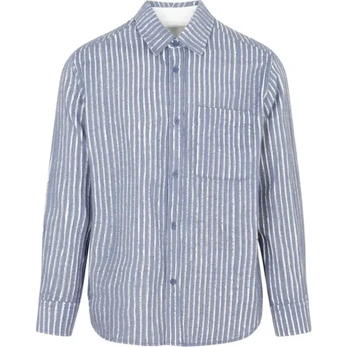 Blue Hand-Frayed Stripe Cotton Shirt , male, Sizes: S - Craig Green - Modalova
