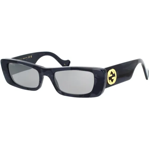 Stilvolle Unisex Rechteckige Sonnenbrille , unisex, Größe: 52 MM - Gucci - Modalova