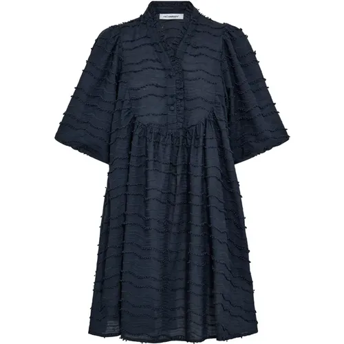 Midi Puff Kleid mit Bestickten Details , Damen, Größe: L - Co'Couture - Modalova