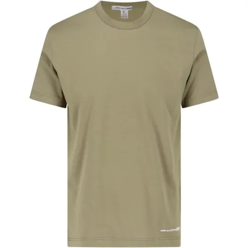Grünes T-Shirt mit weißem Logo-Druck , Herren, Größe: M - Comme des Garçons - Modalova