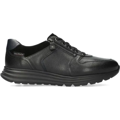 Brayan Herren Sneaker - Schwarzes Leder - Weite Passform , Herren, Größe: 44 EU - mephisto - Modalova