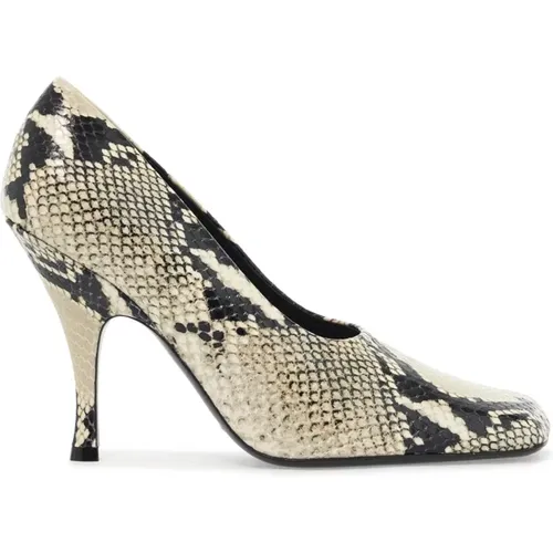 Python Leather Square Toe Heels , female, Sizes: 5 UK, 7 UK, 3 UK, 8 UK, 6 UK, 4 UK - Khaite - Modalova