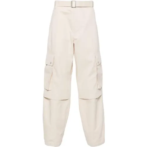 Cremefarbene Cargo Hose mit Gürtel , Herren, Größe: L - Jacquemus - Modalova