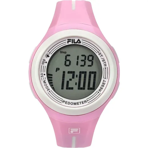 Digital Watch with Step Counter and Silicone Band , female, Sizes: ONE SIZE - Fila - Modalova