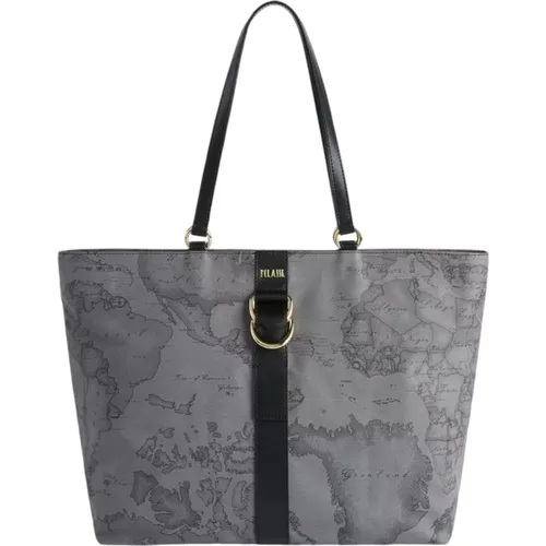 Geo Dark Shopper Bag in Grey , female, Sizes: ONE SIZE - Alviero Martini 1a Classe - Modalova