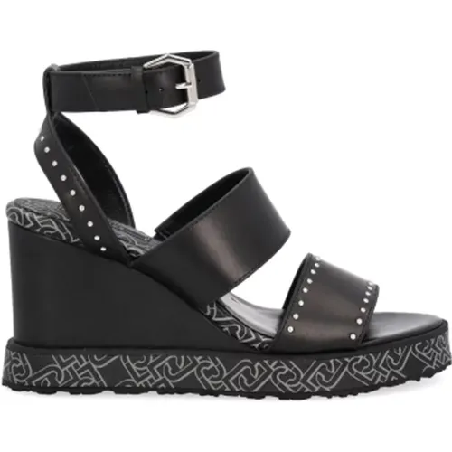 Elegante Schwarze Flache Sandalen , Damen, Größe: 41 EU - Liu Jo - Modalova