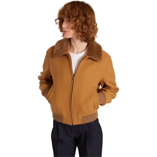 Sheepskin collar jacket in new wool made in France , female, Sizes: XL, L, S - L'Exception Paris - Modalova