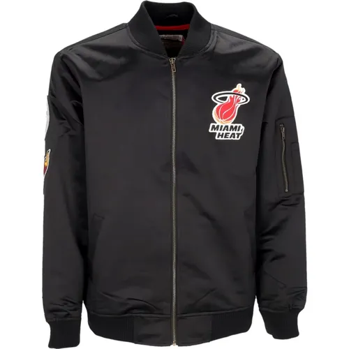 Miami Heat NBA Bomber Jacket Lightweight , male, Sizes: M - Mitchell & Ness - Modalova