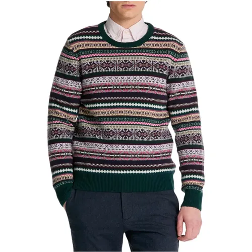 Fair Isle C-Neck Pullover , Herren, Größe: S - Gant - Modalova