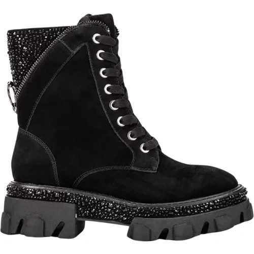 Studded Leder Stiefeletten , Damen, Größe: 40 EU - Alma en Pena - Modalova