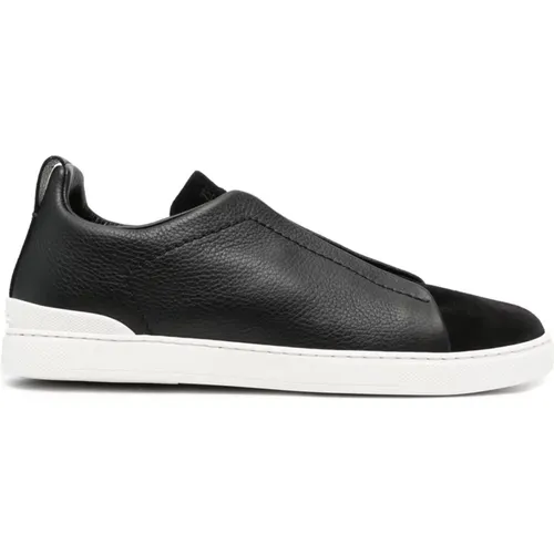 Leather Sneakers Triple Stitch Designers Code , male, Sizes: 8 UK - Ermenegildo Zegna - Modalova