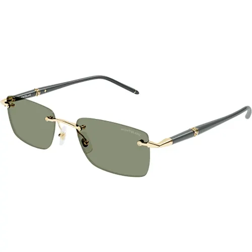 Graue Sonnenbrille für Herren , Herren, Größe: 54 MM - Montblanc - Modalova