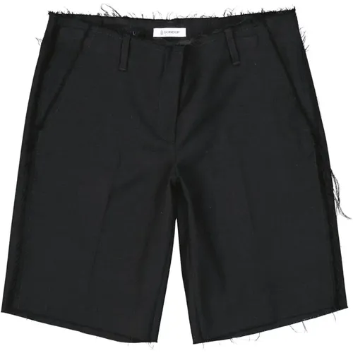 Virgin Wool Shorts with Pockets and Belt , female, Sizes: M, L - Dondup - Modalova