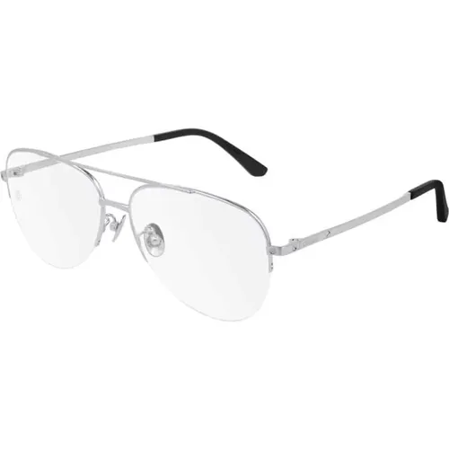 Silver Transparent Ct0256O Eyeglasses , unisex, Sizes: 58 MM - Cartier - Modalova