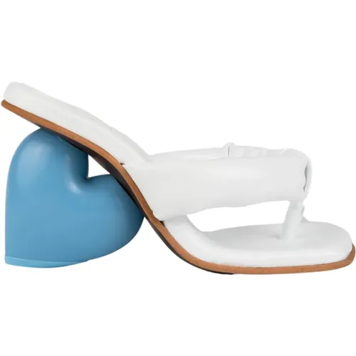 Weiß Blau Hohe Mules Sandale , Damen, Größe: 38 EU - Yume Yume - Modalova