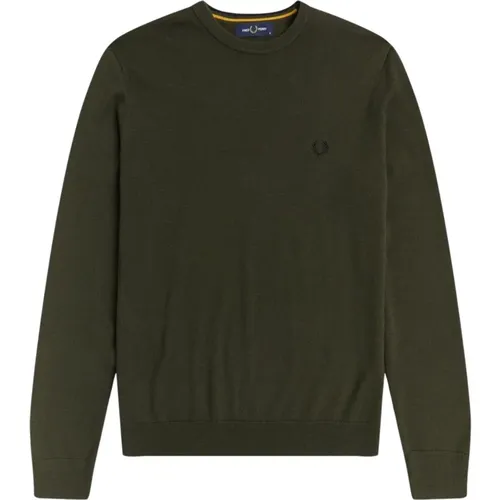 Classic Merino Wool Cotton Crewneck Sweater , male, Sizes: S, M - Fred Perry - Modalova