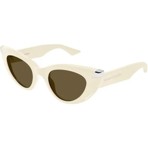 Ivory Brown Sunglasses Am0442S 004 , unisex, Sizes: 50 MM - alexander mcqueen - Modalova