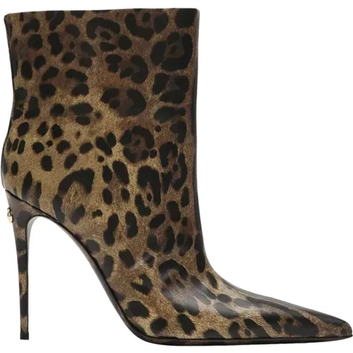 Leopardenmuster Stiefeletten - Dolce & Gabbana - Modalova