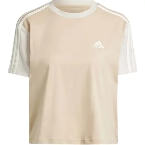 Streifen Cr T-shirt , Damen, Größe: M - Adidas - Modalova