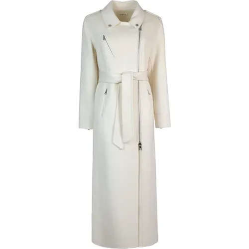 Maxi Wool Coat with Decorative Zip , female, Sizes: L - P.a.r.o.s.h. - Modalova