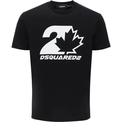 Stilvolles Logo Print T-Shirt , Herren, Größe: S - Dsquared2 - Modalova