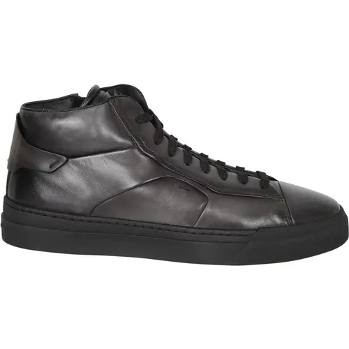 High-Top Leather Sneakers , male, Sizes: 6 1/2 UK - Santoni - Modalova