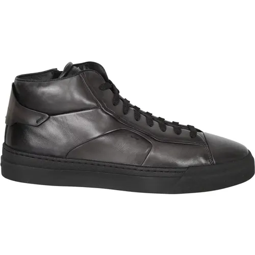 High-Top Leather Sneakers , male, Sizes: 6 1/2 UK, 6 UK, 8 UK, 7 UK, 8 1/2 UK - Santoni - Modalova
